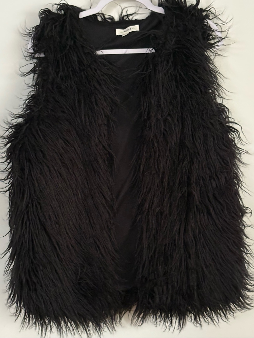Black Faux Fur Vest - Women's Sleeveless Coat